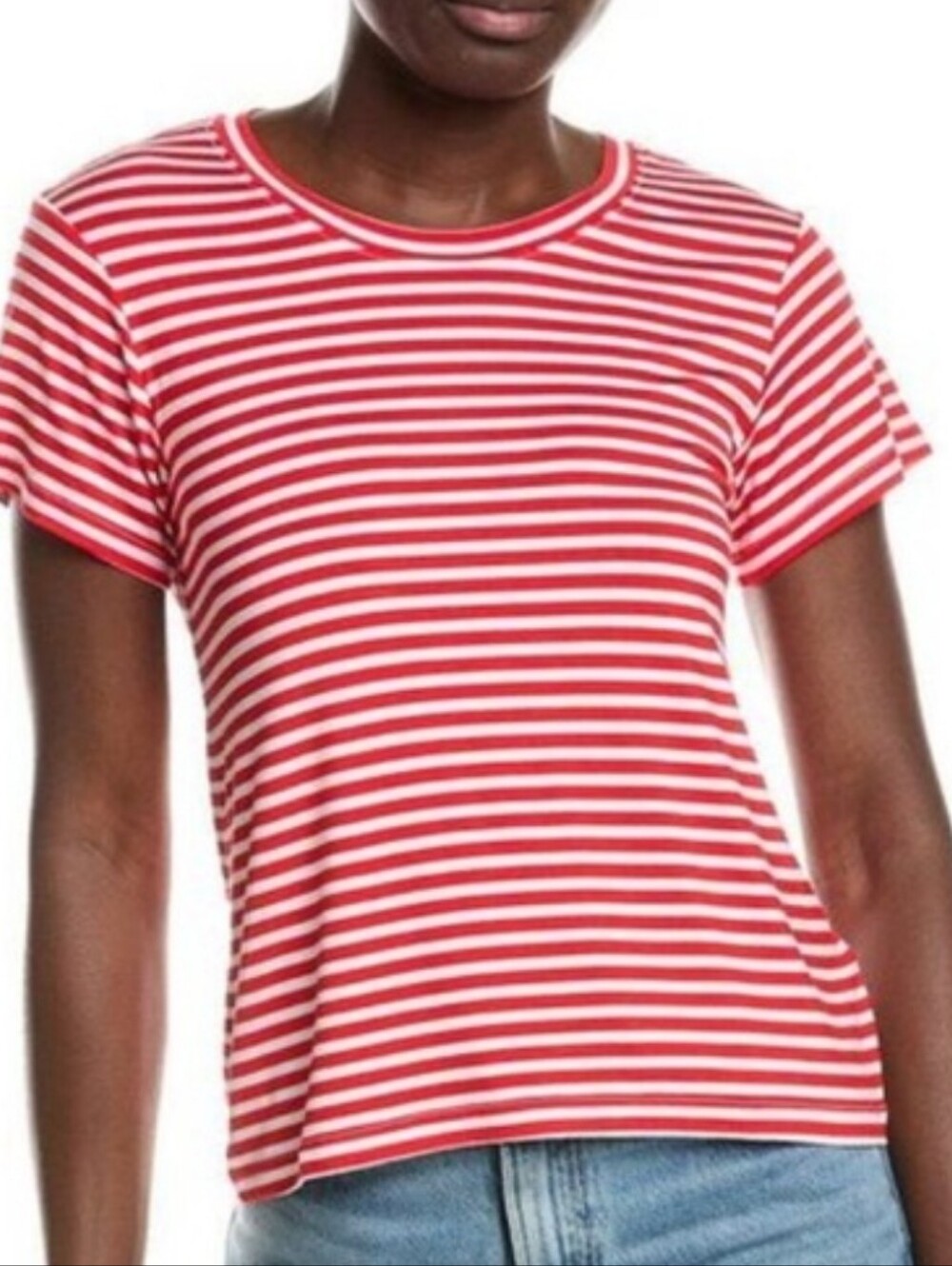 Splendid Red & White Striped Short Sleeve Tee